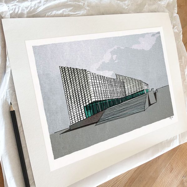 Fine art print by artist alej ez titled Rainy day at The Turner Contemporary, Margate