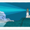 art print titled Cape Byron Lighthouse Blue Night by artist alej ez