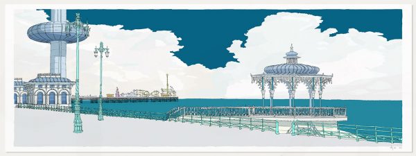 print named I360 Palace Pier Bandstand Ocean Blue by artist alej ez