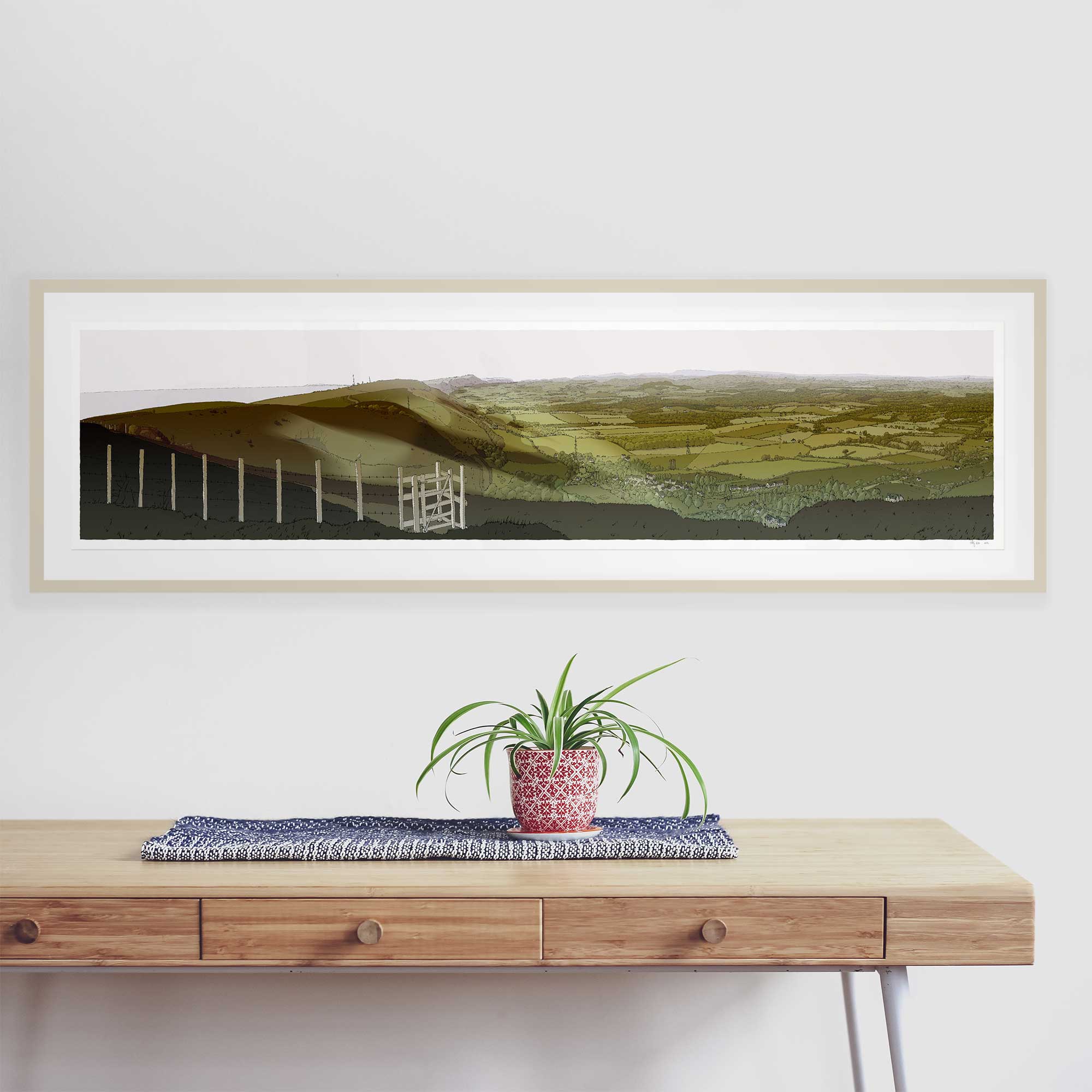 framed print by artist alej ez The Lark ascending. The Sussex Weald from Devils Dyke Season Fall