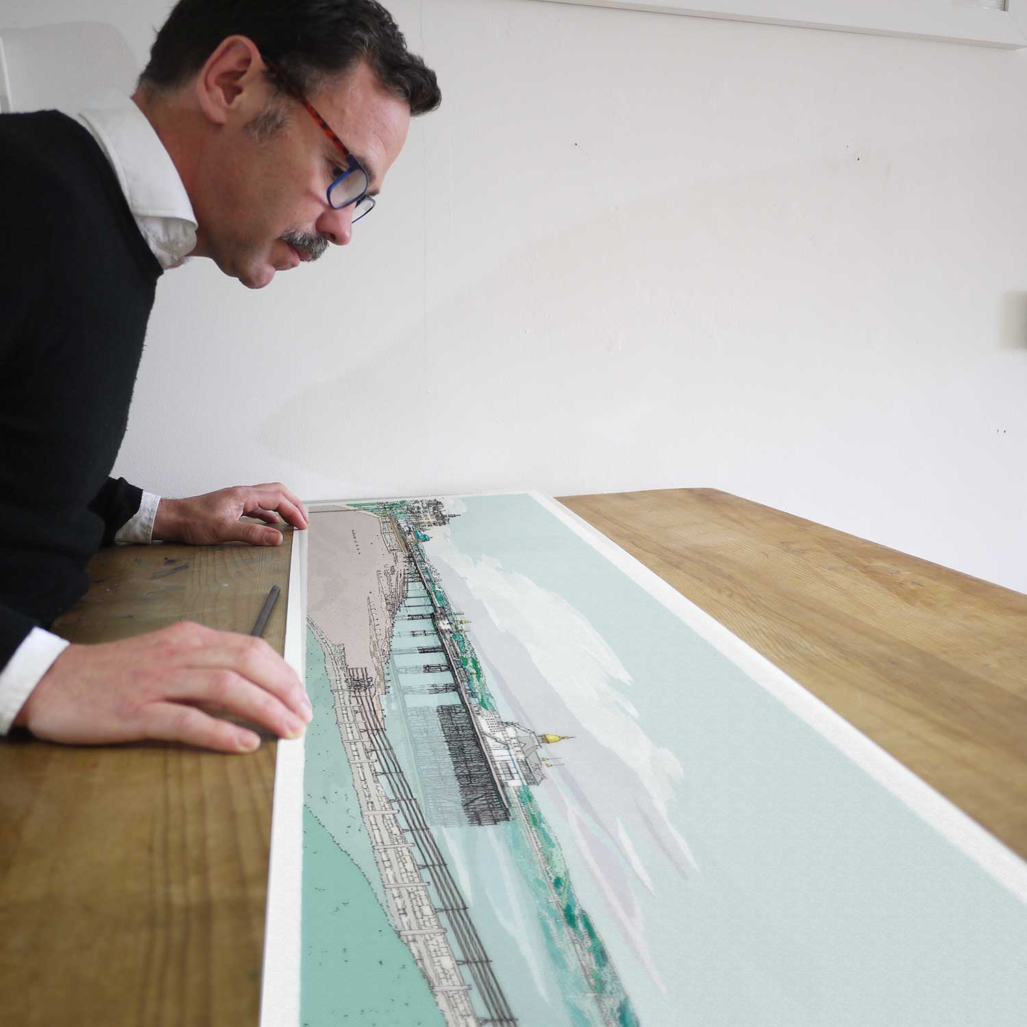 Eastbourne print Eastbourne East Promenade Pebble Beach alej ez