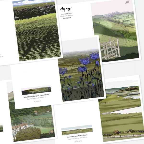 South Downs. 5 greeting cards set