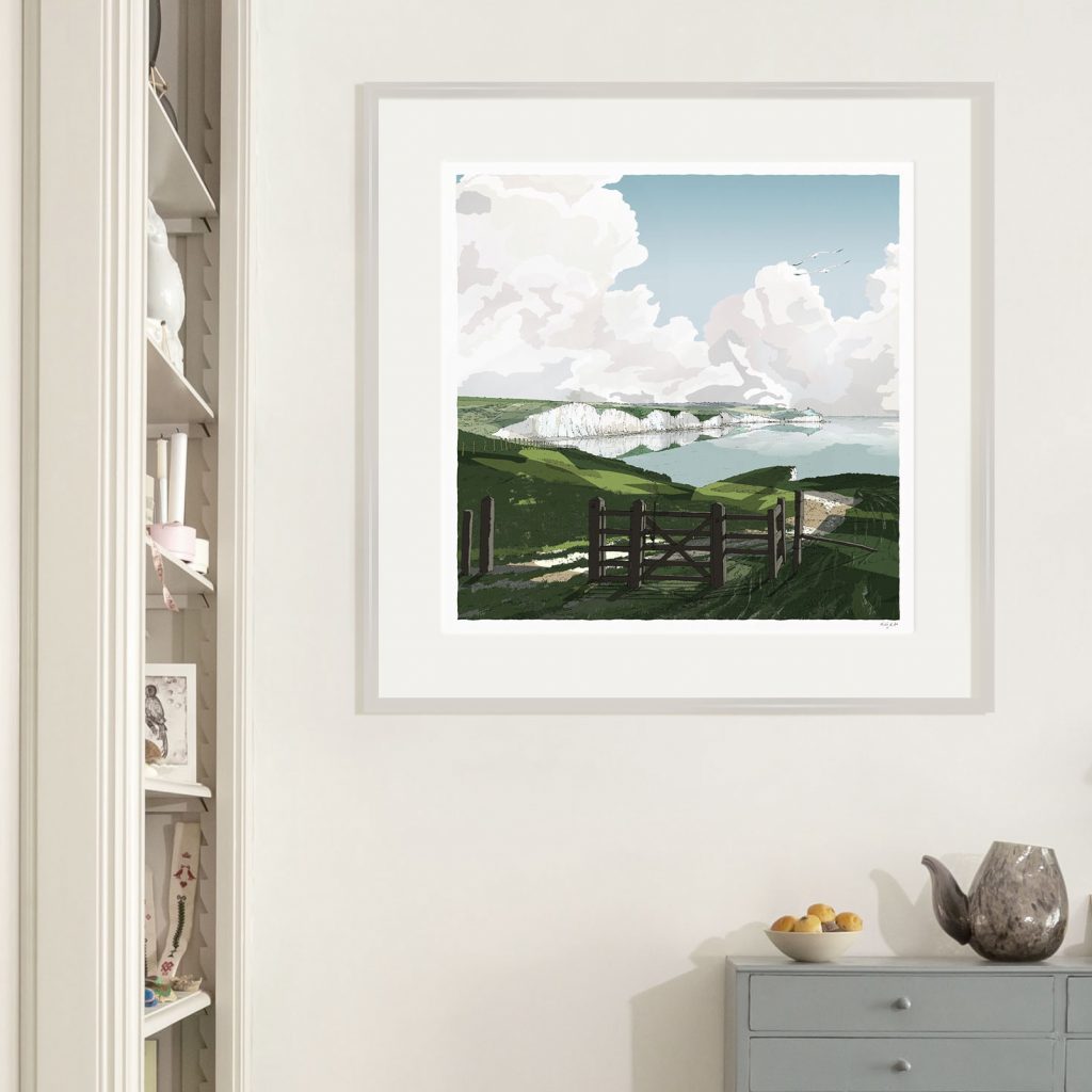 interior image of art print titled Gateway to Seven Sisters Chalk Cliffs by artist alej ez