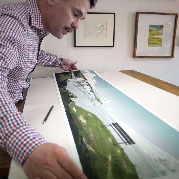 inspection at studio of art print titled Seven Sisters cliffs