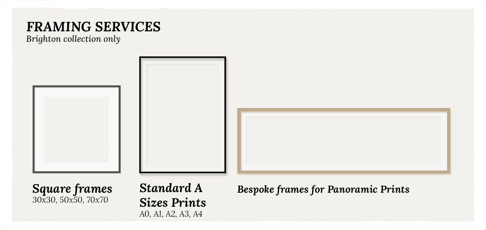 Panoramic Sizes Picture Frames Photo Frames Art Poster Frame With White  Mount