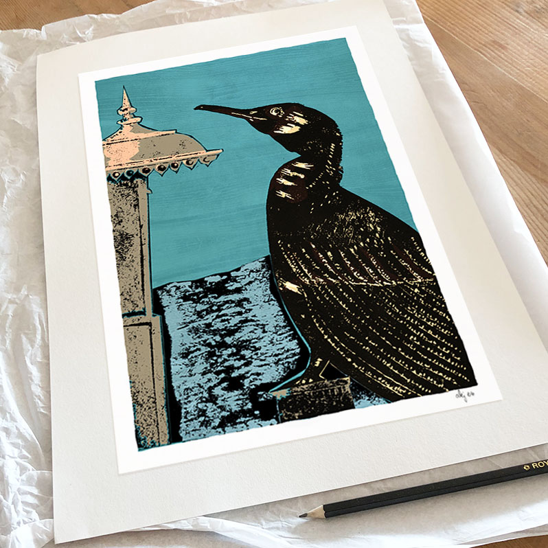 The Cormorant and the West Pier Art Print