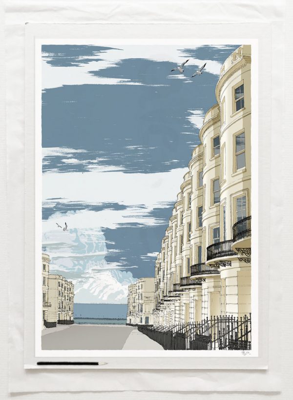 art print titled Brunswick Place Brighton Seaside Architecture by artist alej ez