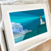 Fine art print by artist alej ez titled Cape Byron Lighthouse Blue Night