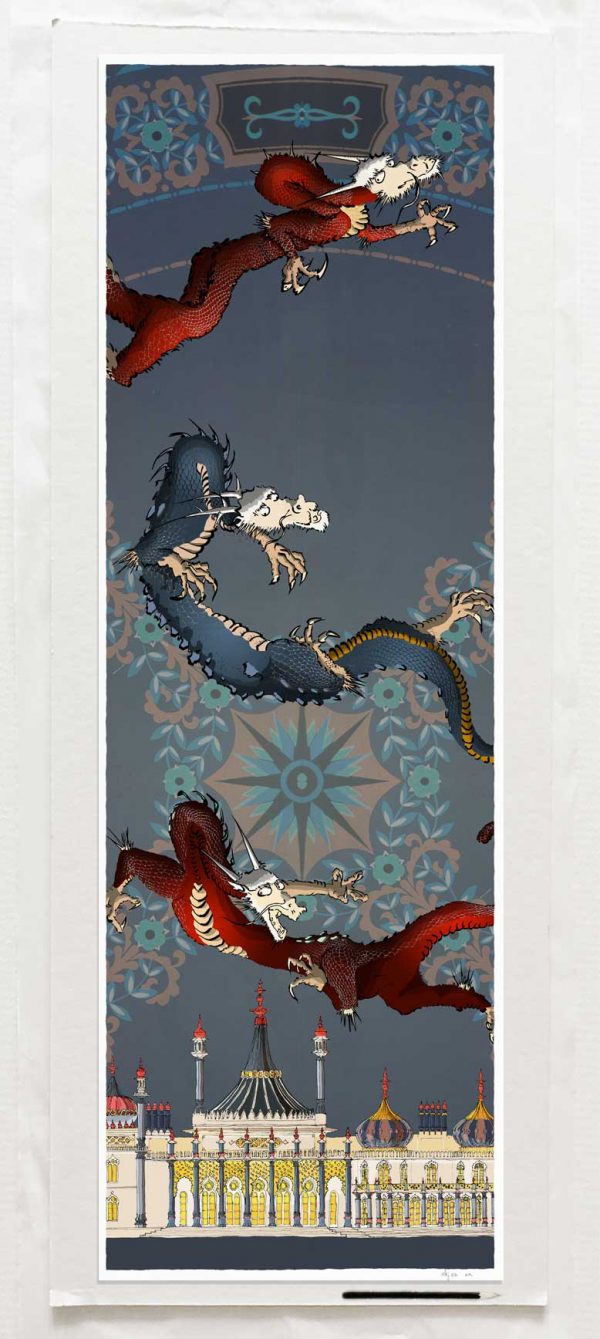 Art print by artist alej ez titled Dragon Picture Brighton Pavilion Orient Nights Zou