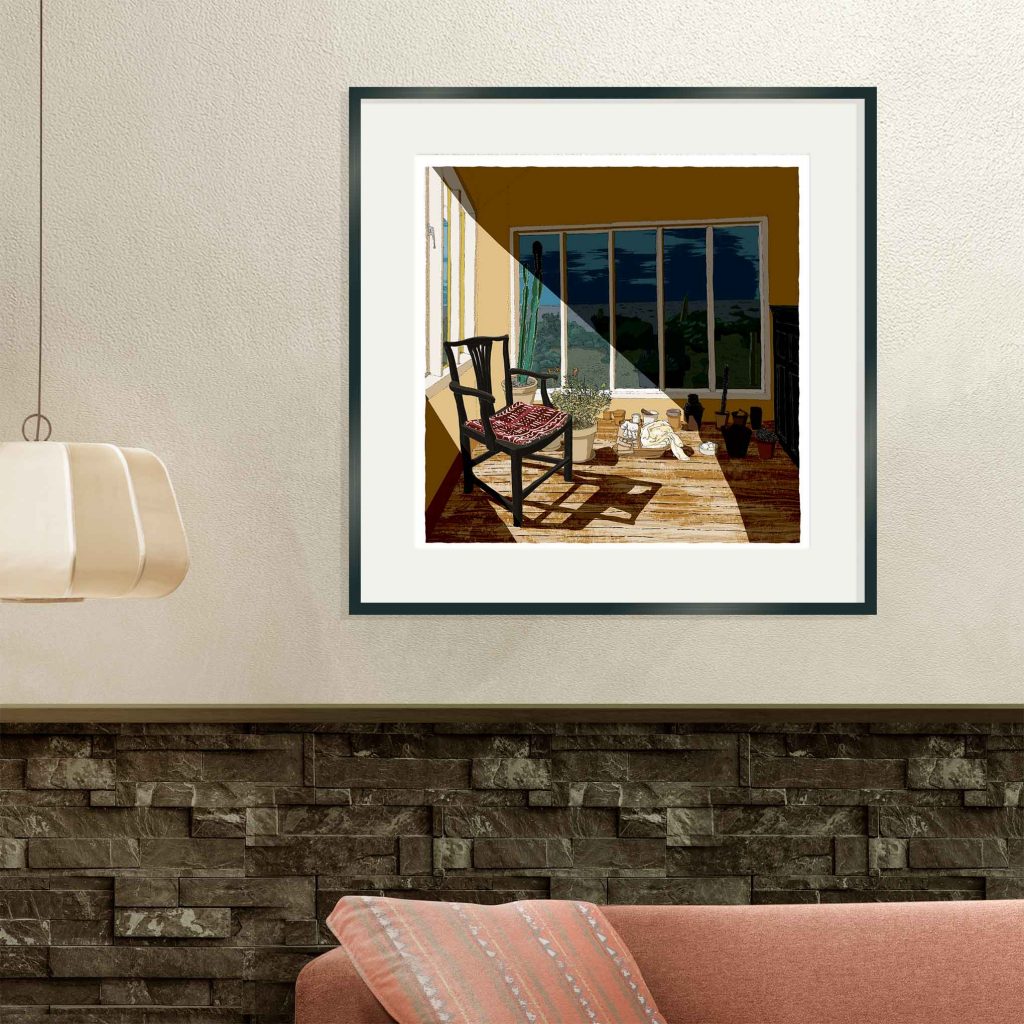 Prospect Cottage Garden Room framed print edition 50 x 50cm by artist alej ez