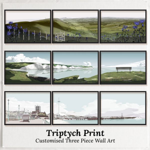 Triptych Print. Customised Three Piece Wall Art