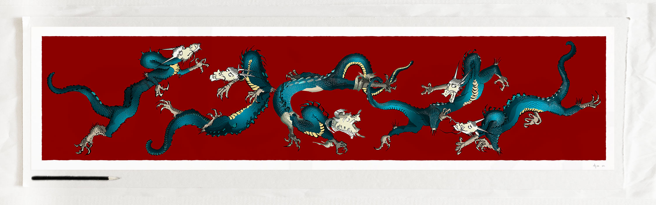 art print titled Dragons Roll Chen Rong by artist alej ez