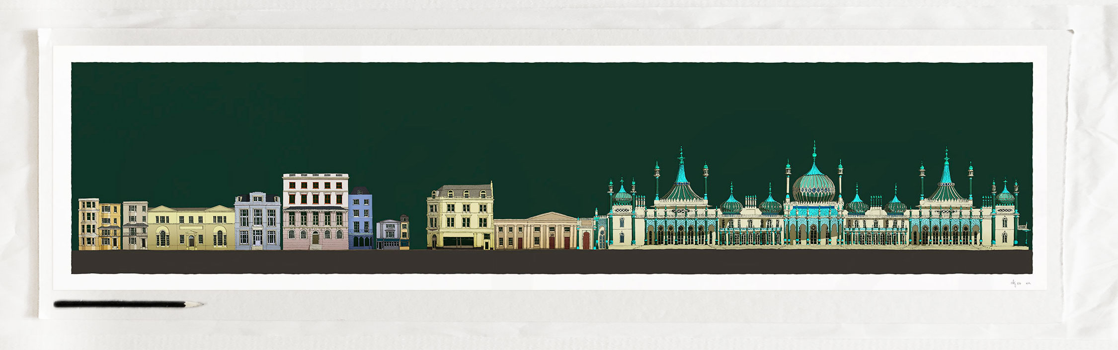 art print titled Hers and His Fitzherbert and George IV Brighton Pavilion Emerald Skies by artist alej ez