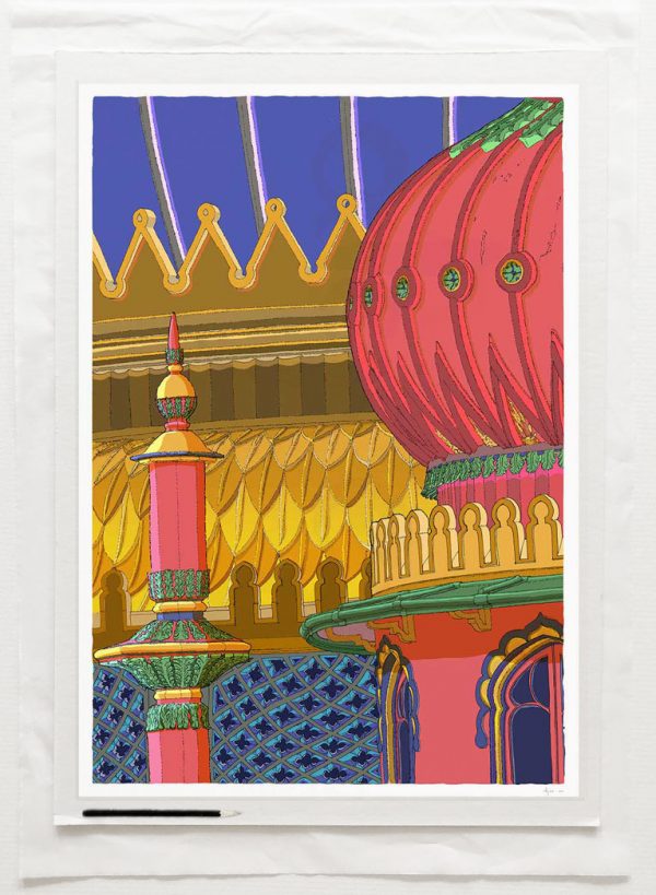 art print titled Regency Brighton Pavilion Finial and Domes by artist alej ez