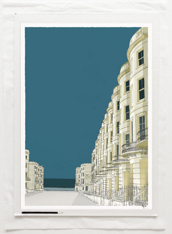 art print titled Brunswick Place and the Sea by artist alej ez