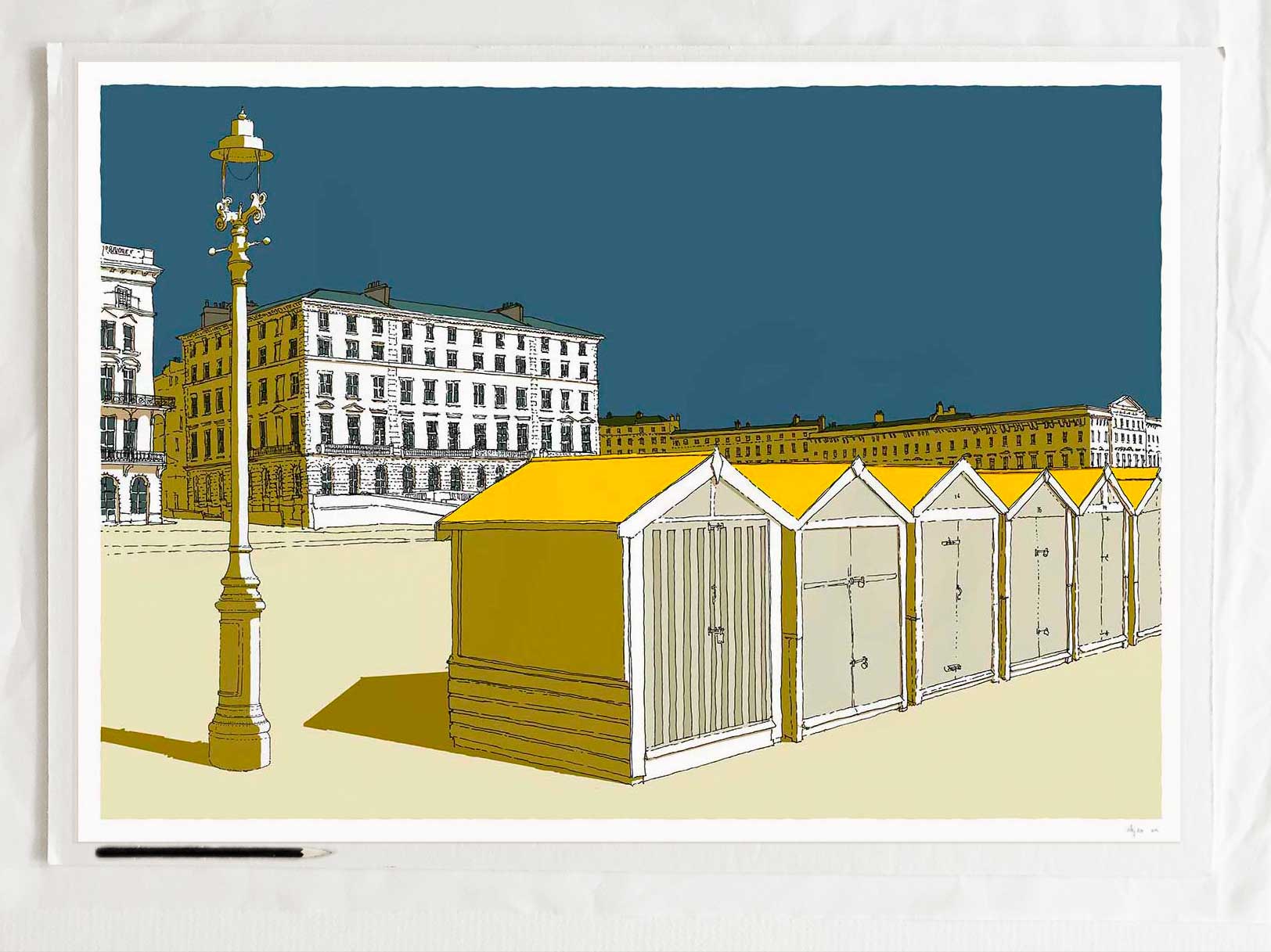 art print titled Beach Huts by Palmeira and Adelaide by artist alej ez