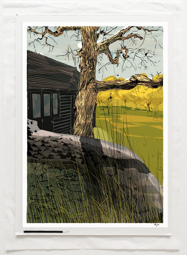 art print titled The Writing Lodge of Virginia Woolf at Monk's House by artist alej ez