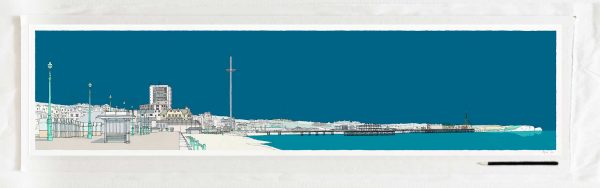 art print titled Hove Brighton Seafront Ocean Blue by artist alej ez