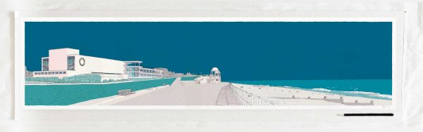 art print titled De la Warr Pavilion Bexhill on Sea Ocean Blue by artist alej ez