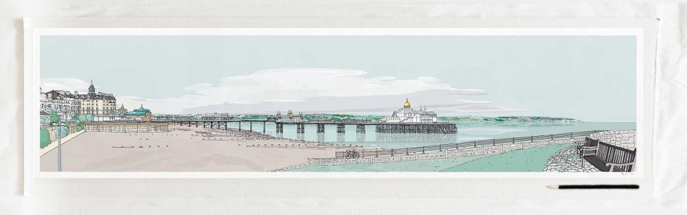 art print titled Eastbourne East Promenade Pebble Beach by artist alej ez