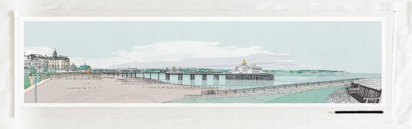art print titled Eastbourne East Promenade Pebble Beach by artist alej ez