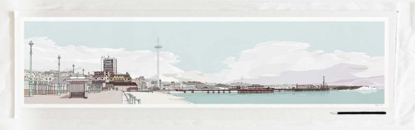 art print titled Hove Brighton Promenade Pebble Beach by artist alej ez