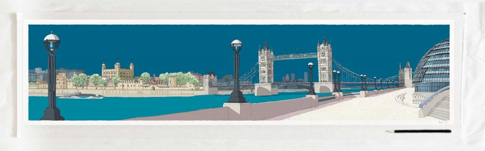 art print titled London River Thames by Tower Bridge Ocean Blue by artist alej ez