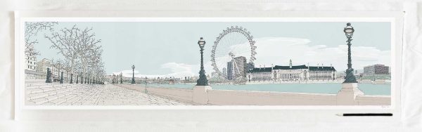 art print titled London River Thames by Westminster Bridge Pebble Beach by artist alej ez