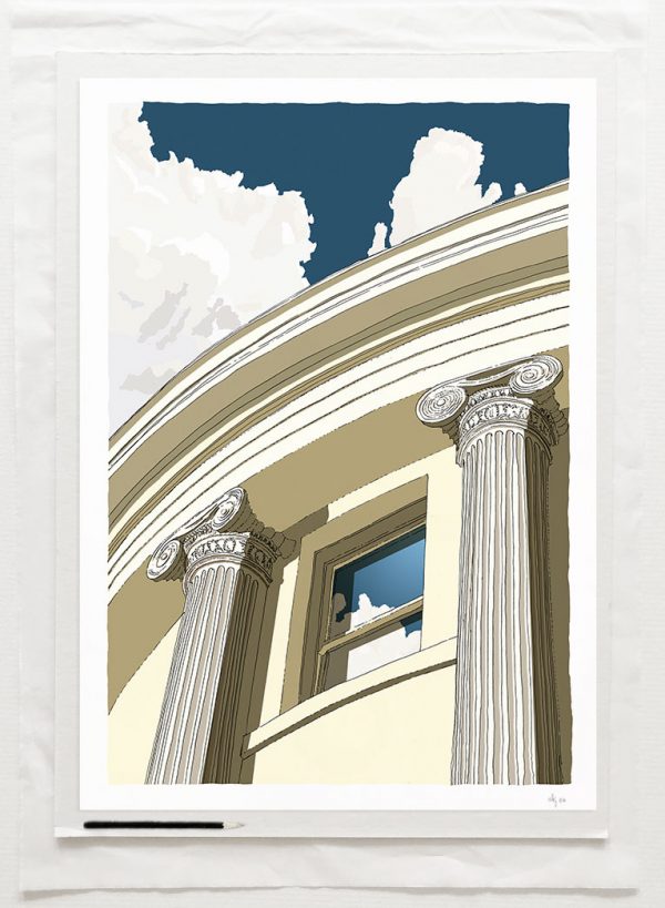 Art print by artist alej ez titledBrunswick Square Window Ionic columns