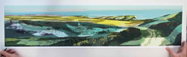 Art print by artist alej ez titled Early Spring South Downs From Seaford to Cuckmere Haven