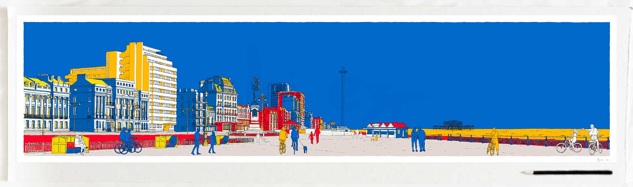 art print by artist alej ez titled Embassy Court Brighton and Hove Seafront Modernist