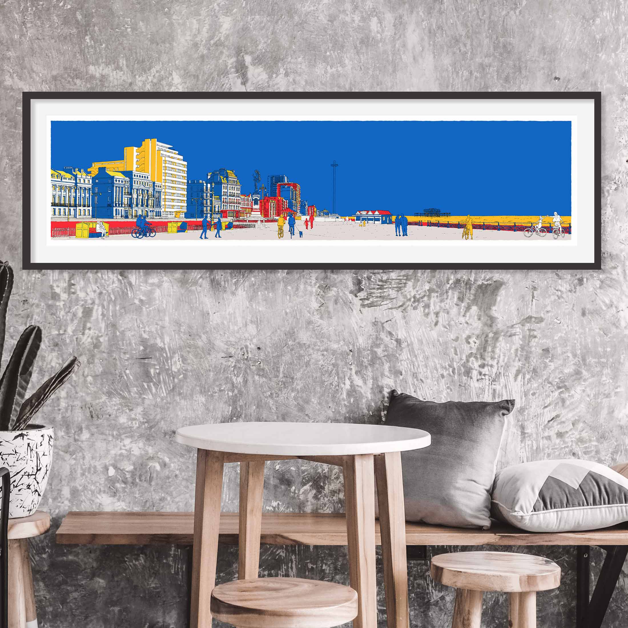 art print by artist alej ez titled Embassy Court Brighton and Hove Seafront Modernist