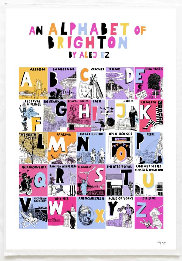 Art Print titled An Alphabet of Brighton by artist alej ez