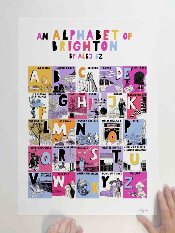 art print by alej ez titled An Alphabet of Brighton