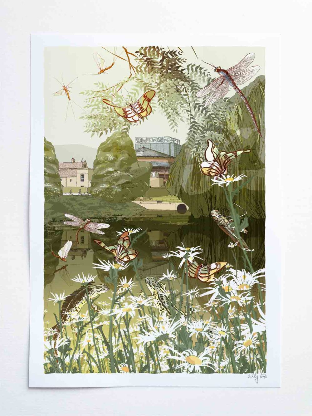 Art Print titled Glyndebourne Lake Leben by artist alej ez