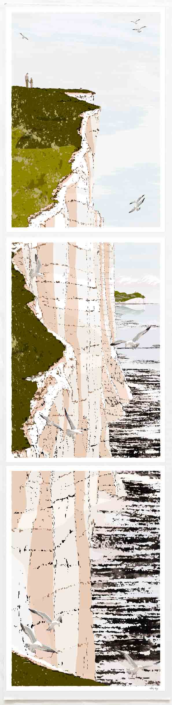 Art Print titled From Brass Point to Birling Gap and Belle Tout by artist alej ez