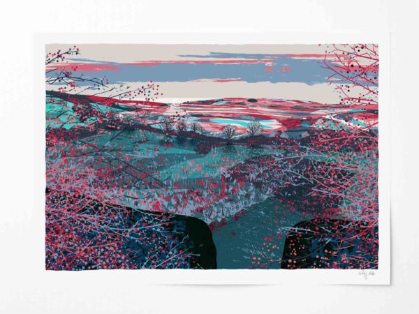 Art print titled Cuckmere Fields Scarlett by artist ale ez