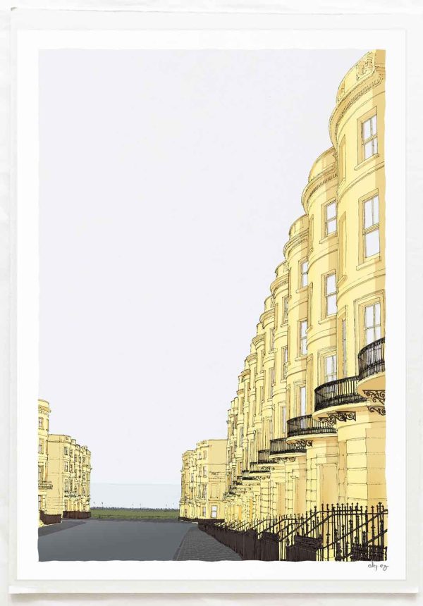 Art Print titled Brunswick Place Brighton Architecture by the Sea Amber by artist alej ez