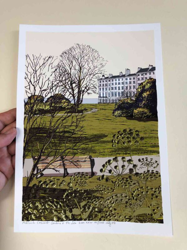 Art Print by artist alej ez titled Adelaide Crescent Gardens and the Sea