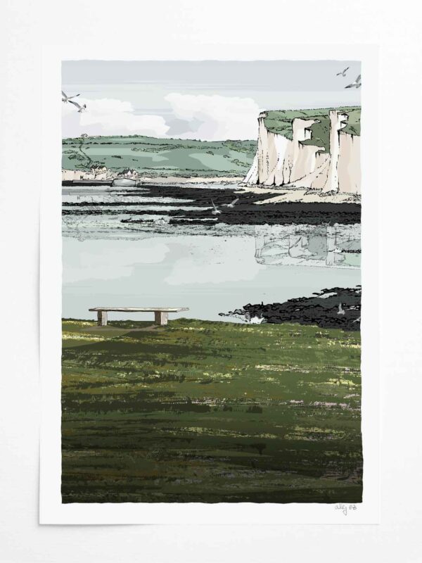 Art print titled Breezy Cuckmere Crying Seagulls by artist alej ez