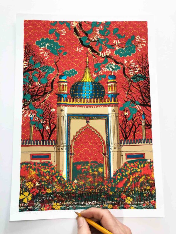 Art print by artist alej ez titled King William IV Gate Brighton Royal Pavilion Gardens