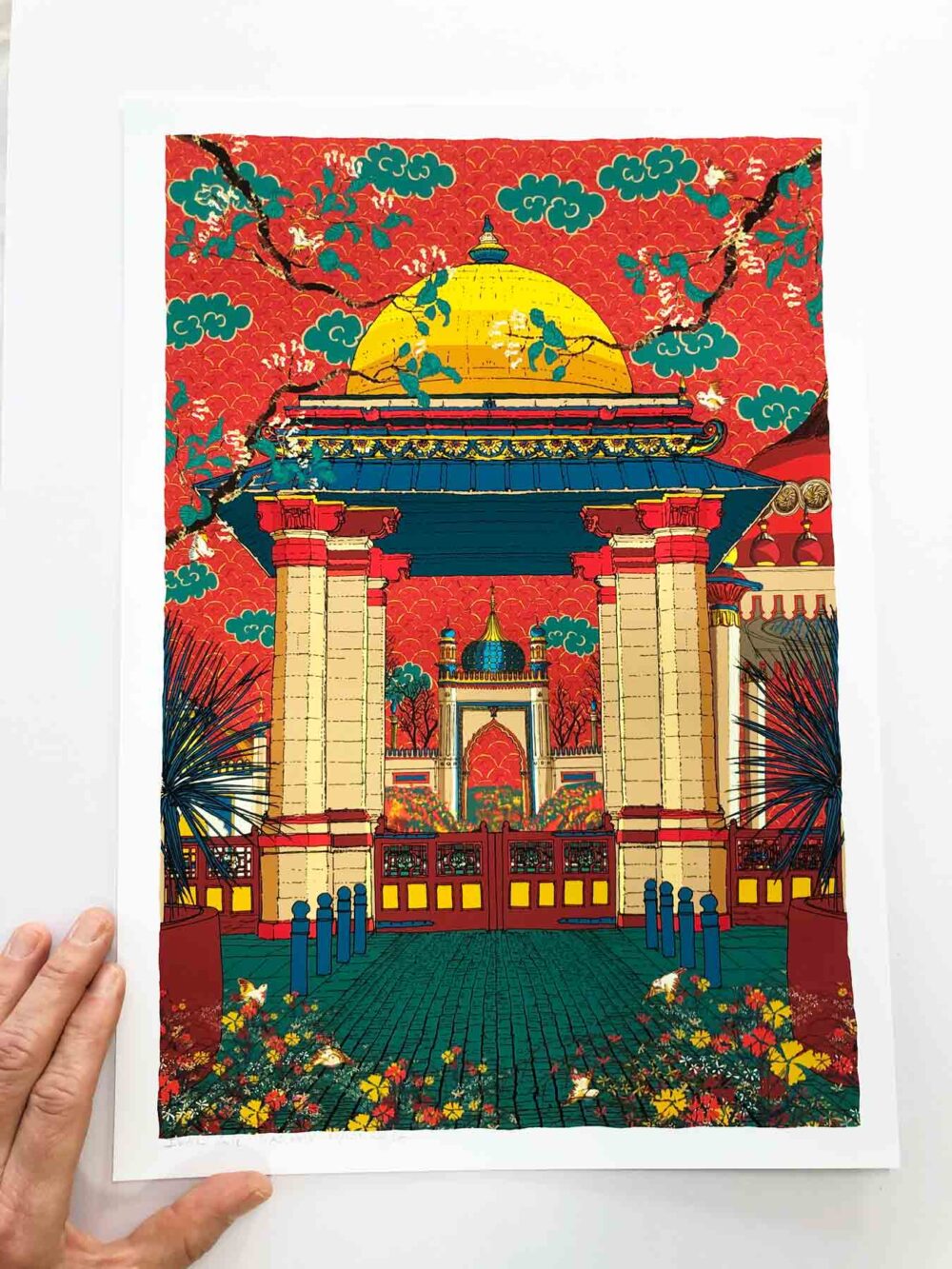 Art print by artist alej ez titled India Gate Brighton Royal Pavilion Gardens