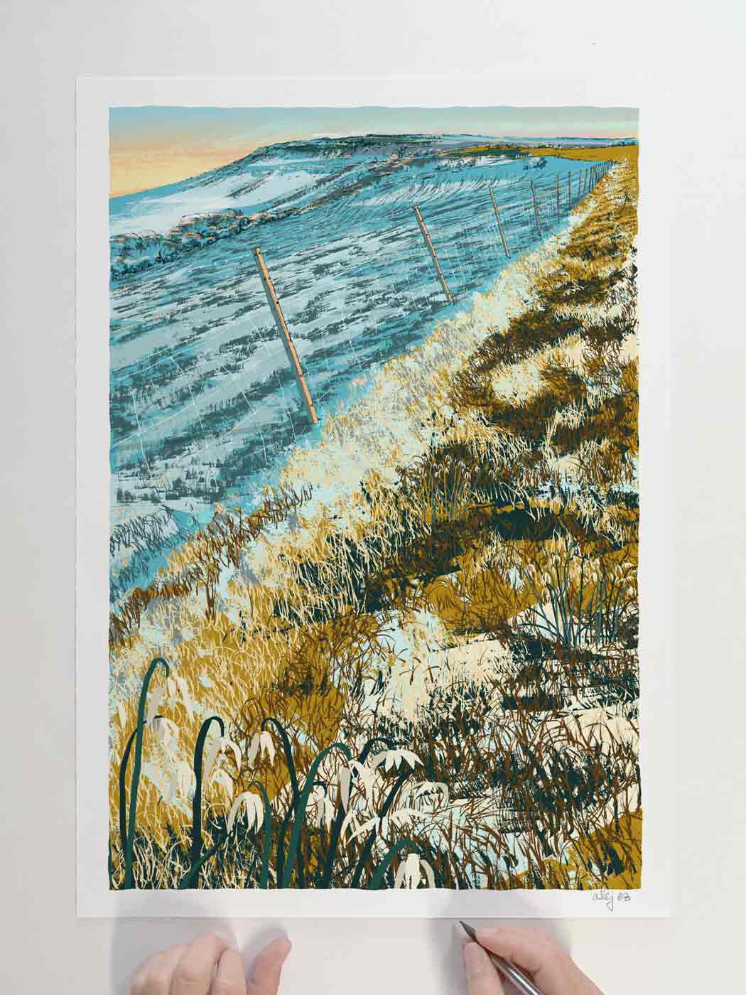 Art print by artist alej ez titled South Downs Winter Walks