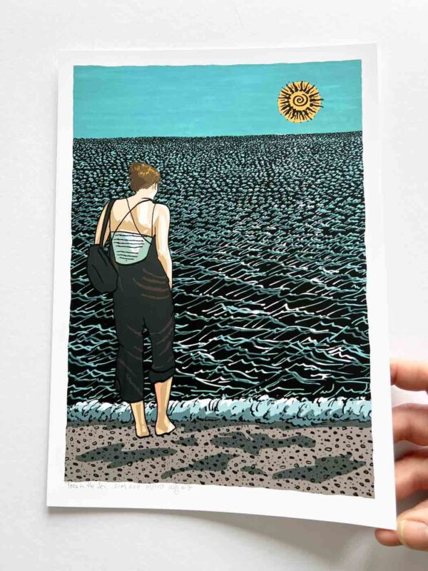 Art print by artist alej ez titled Toes in the Sea