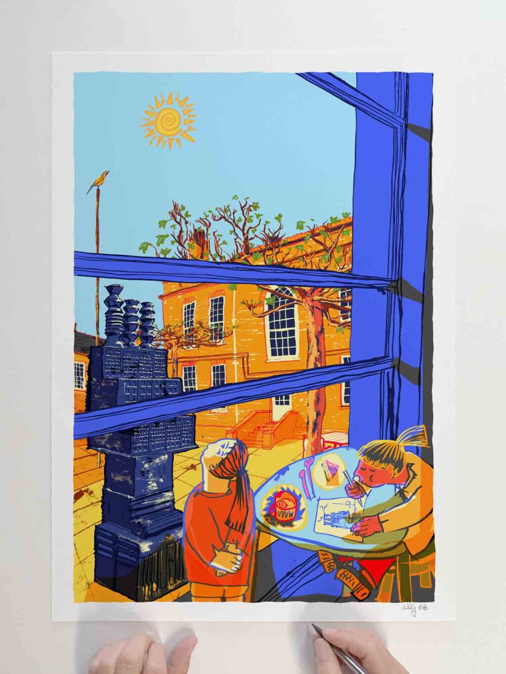 Art print by artist alej ez titled A Day out with my Bestie at Pallant House Gallery
