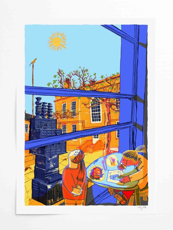 Art print by artist alej ez titled A Day out with my Bestie at Pallant House Gallery