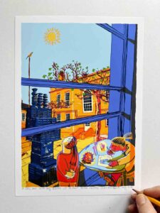 Art print by artist alej ez titled A Day out with my Bestie at Pallant House Gallery