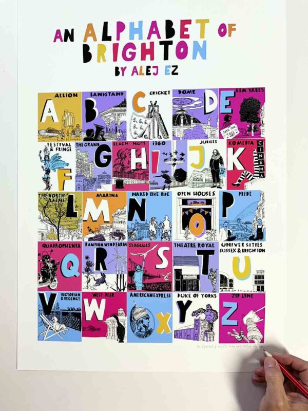 art print by alej ez titled An Alphabet of Brighton