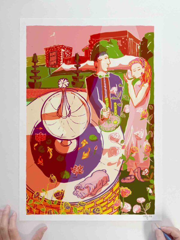 Art print by artist alej ez titled The Mary Christie Rose Garden Glyndebourne Opera