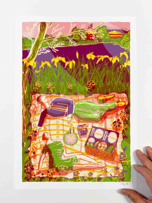 Art print by artist alej ez titled Yellow Flag Lake Glyndebourne Opera